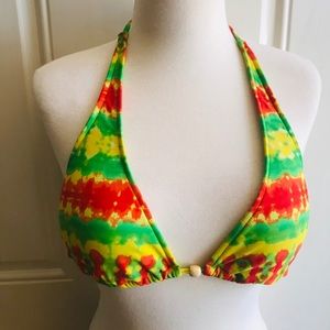 Tie Dye Jamaica triangle bikini top size Med